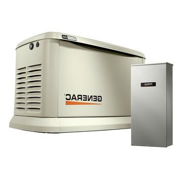 发电机| Generac 70438 Guardian系列22 KW/19.5kw风冷家用备用发电机，带Wi-Fi，带全屋200安培转换开关(非CUL)